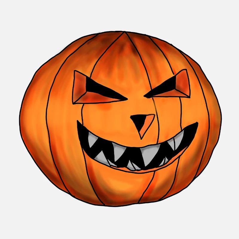 Creepy pumpkin head with evil grin