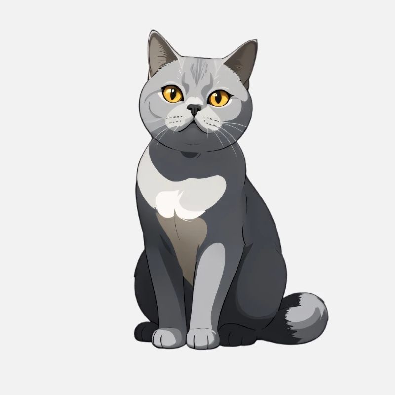Illustration élégante d'un chat gris