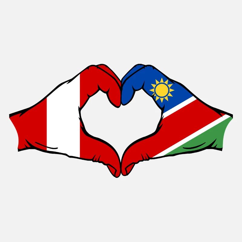 Peru Namibia Flagge Herz