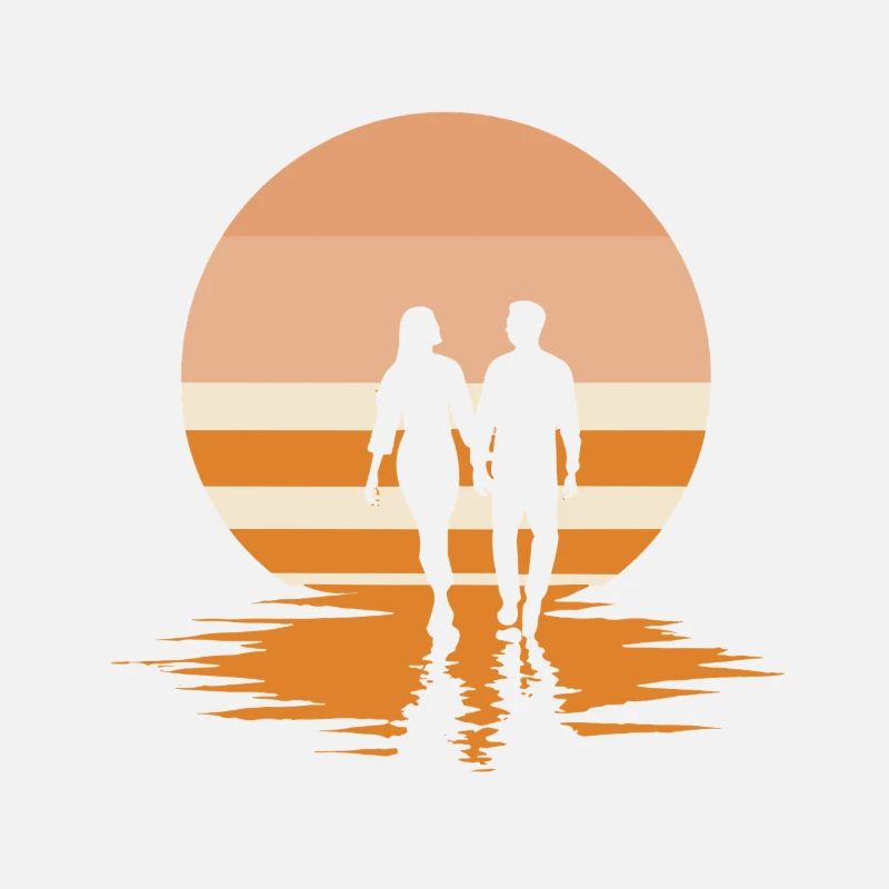 Coucher de soleil romantique sur la plage