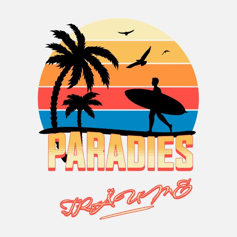 Beach Vacation Sunset Illustration