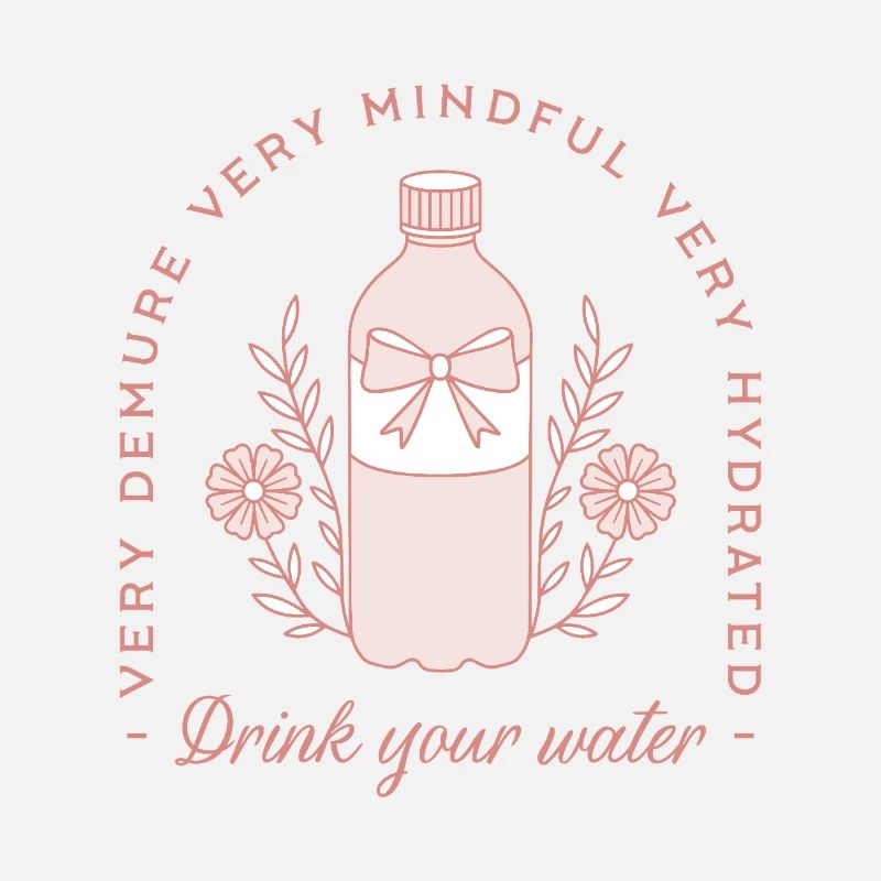 Drink water hydration quotes pink funny reminder