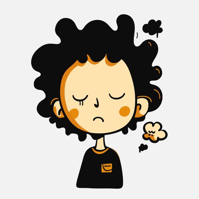 Expressive Cartoon IN Sweating Mood