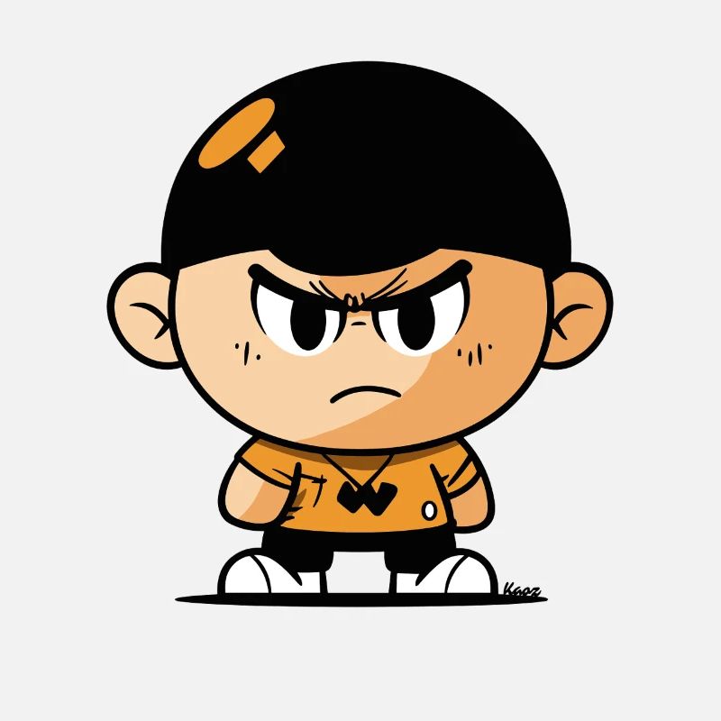 Illustration de garçon de dessin animé féroce