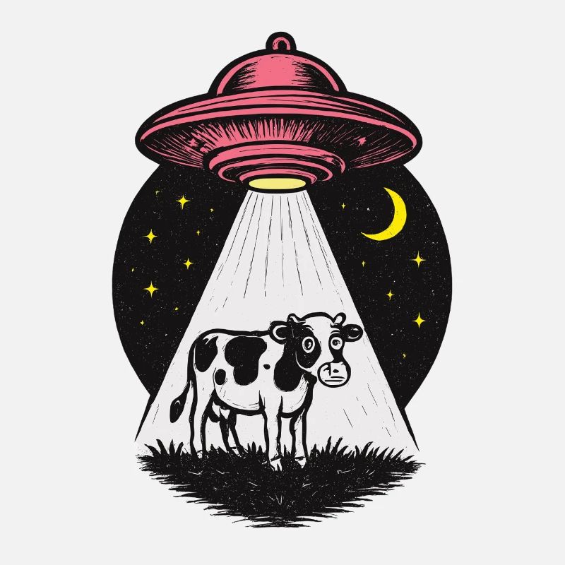 UFO Lichtstrahl auf Kuh