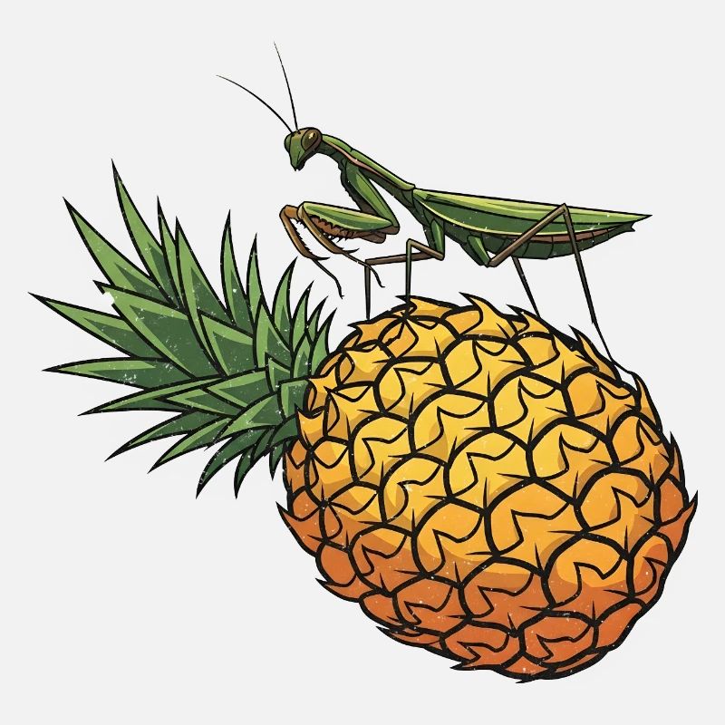 Ananas mit Grashüpfer Illustration