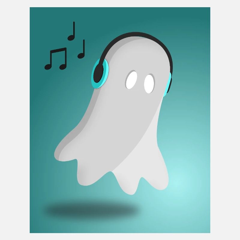 Ghost with headphones