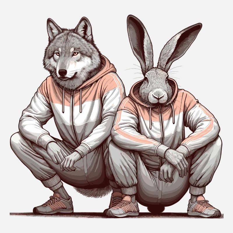 Slavic Squat Russian Squat Hare and Wolf Gift