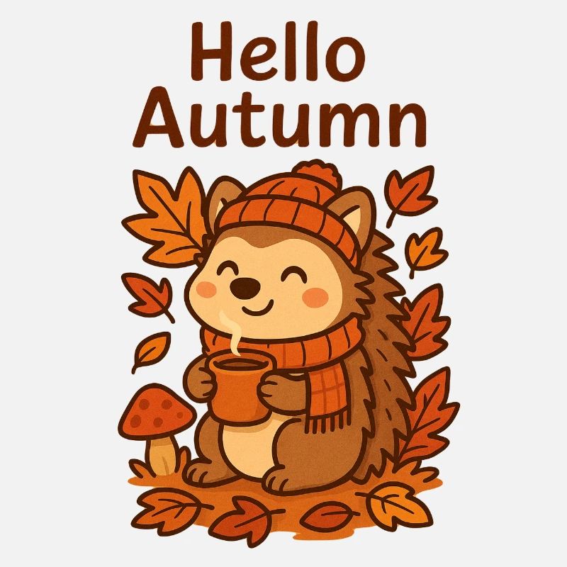 Bonjour hérisson d’automne Sip confortable Igel Herbst