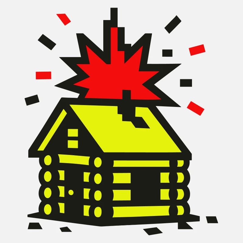 Explosion Hut 8bit Pixel Art