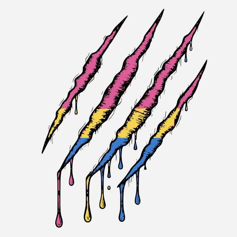 Pan Pride Claw - Pansexual Flag Scratch Trace