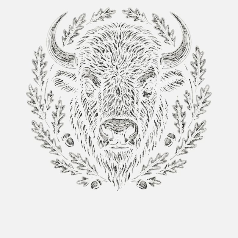 Europäischer Bison mit Eichenkranz Kunst