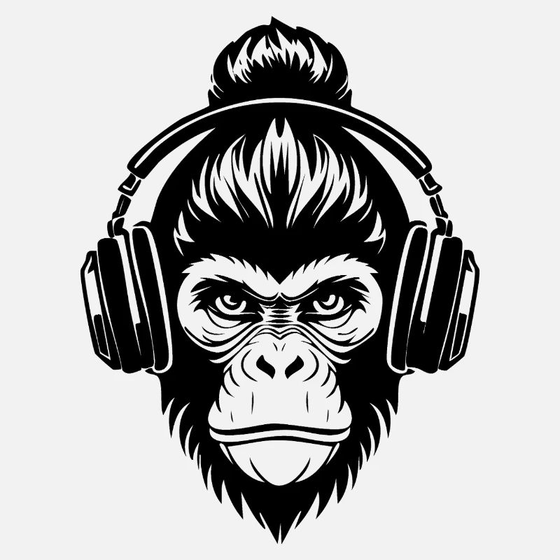 Electric Monkey Head Rave Light Headphone Shirt