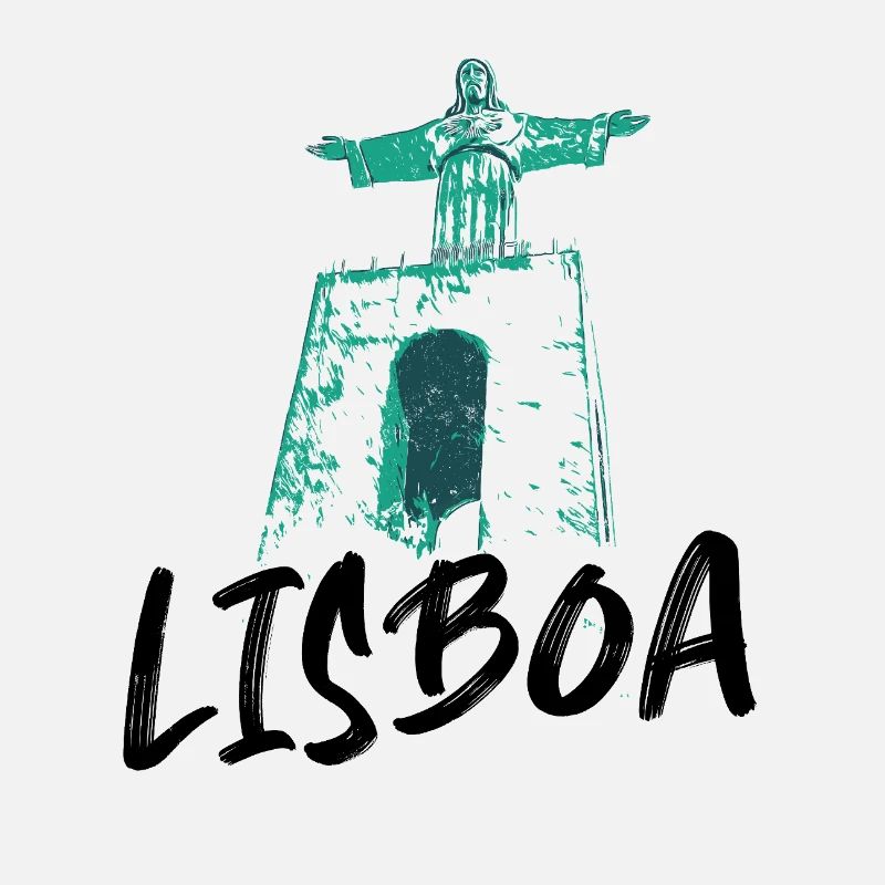 Christ-Roi à Lisbonne illustration bleue