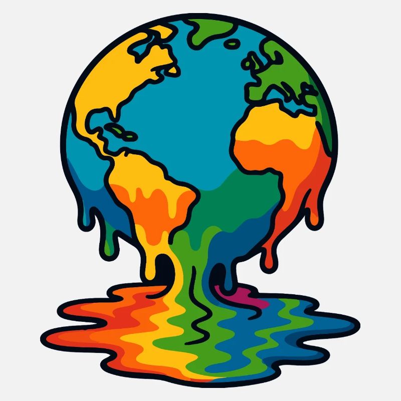 Rainbow Earth Melting Globe