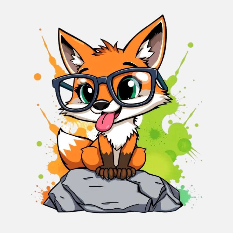 Brillenfuchs auf Stein