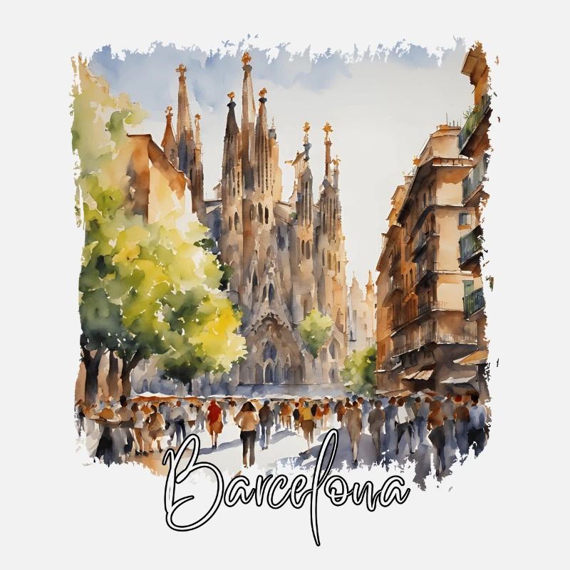 Aquarelle de Barcelone, Barcelone, Espagne