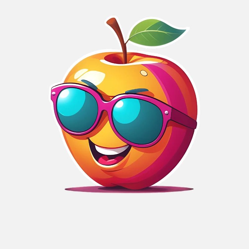 Apple with sunglasses