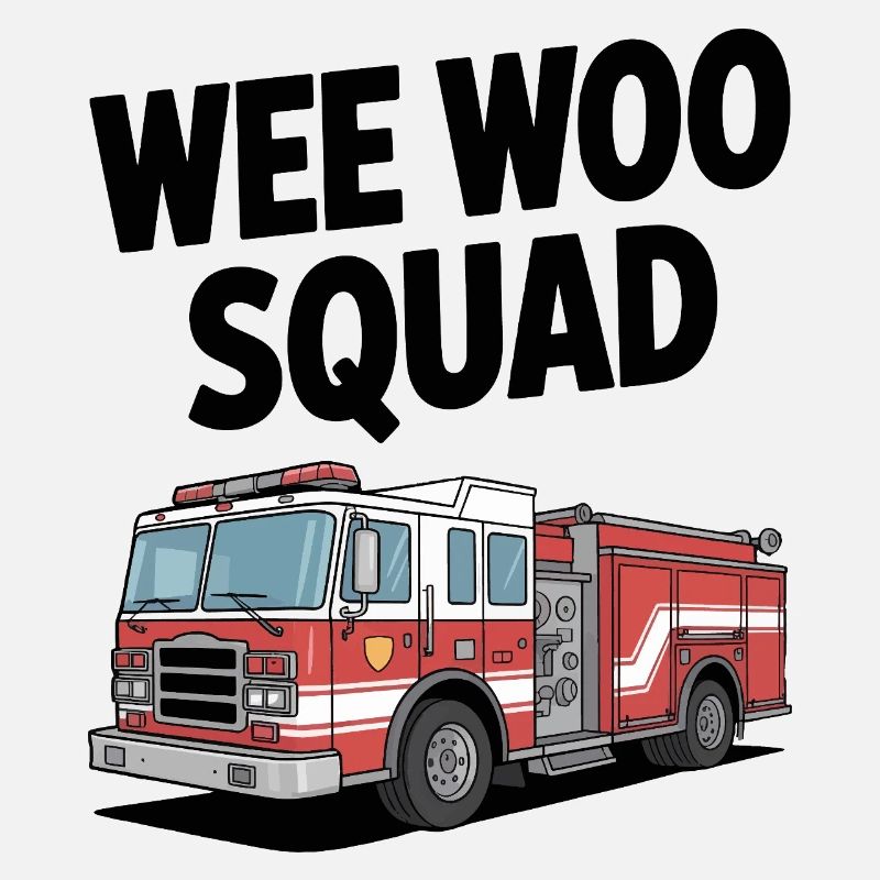 Wee Woo Squad Fire Brigade Car Rescuer Saying
