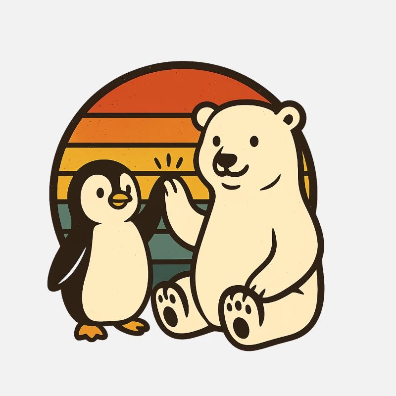 Polar bear and penguin