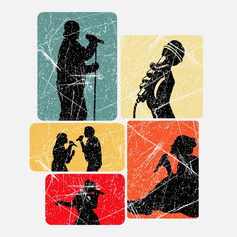 Pop Art Singer Silhouettes
