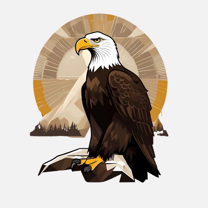 Eagle at sunrise over mountains