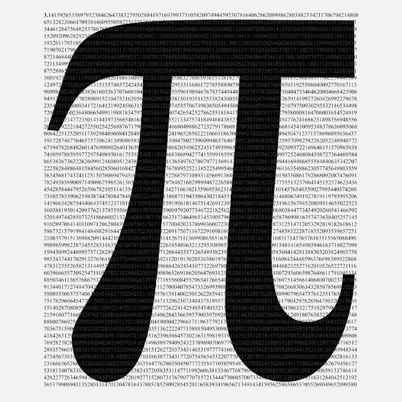 Mathématiques du symbole pi avec valeur numérique