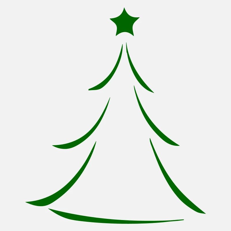 Minimal Green Christmas Tree Silhouette