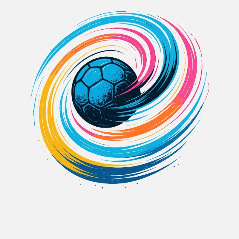 Handball Neon Ball, bunter Wirbelwurf, Dynamik