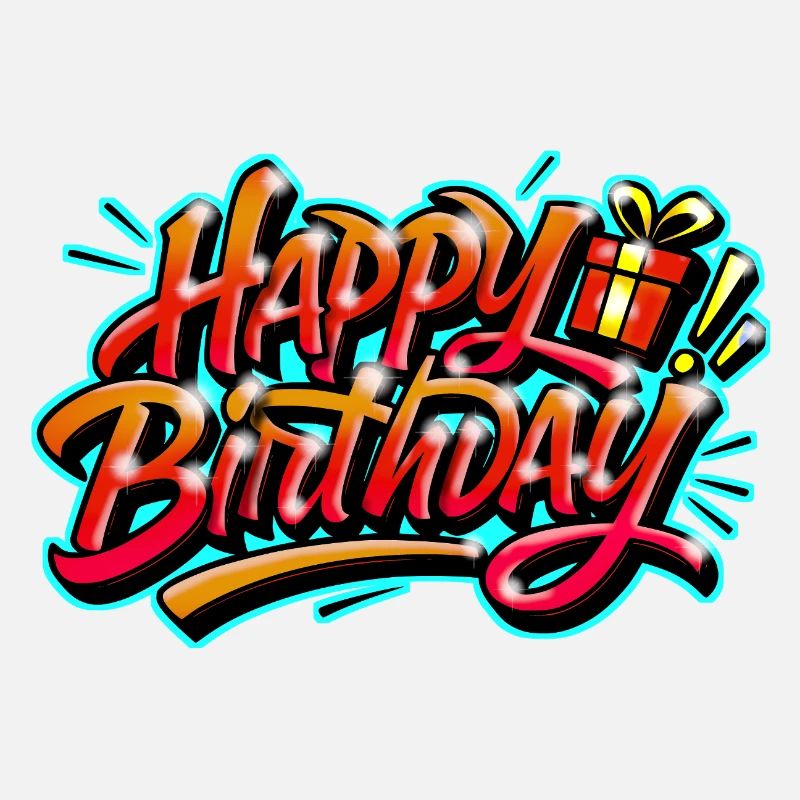 Graffiti HAPPY BIRTHDAY Name gift ideal