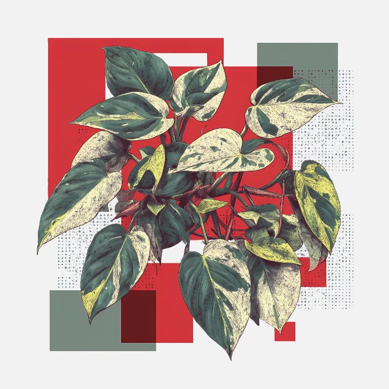 Philodendron Variegata – Pop Art Pflanzenkunst