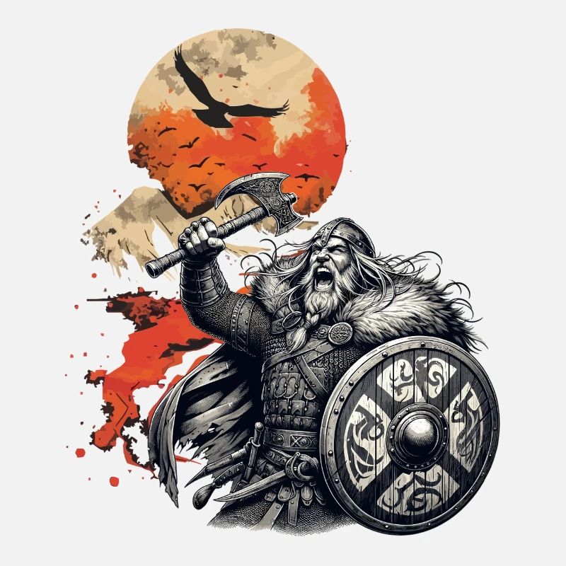Viking warrior with axe and shield