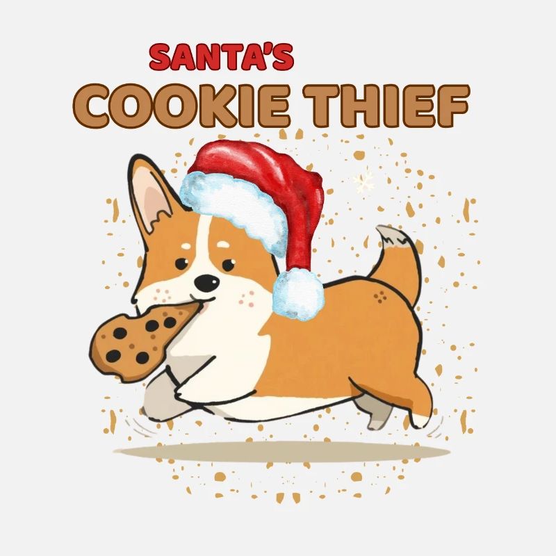 Santa’s Cookie Thief Corgi Weihnachtsdesign