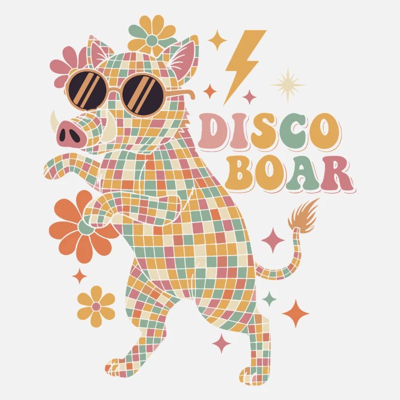 Techno Disco Boar Disco Ball Party Funny