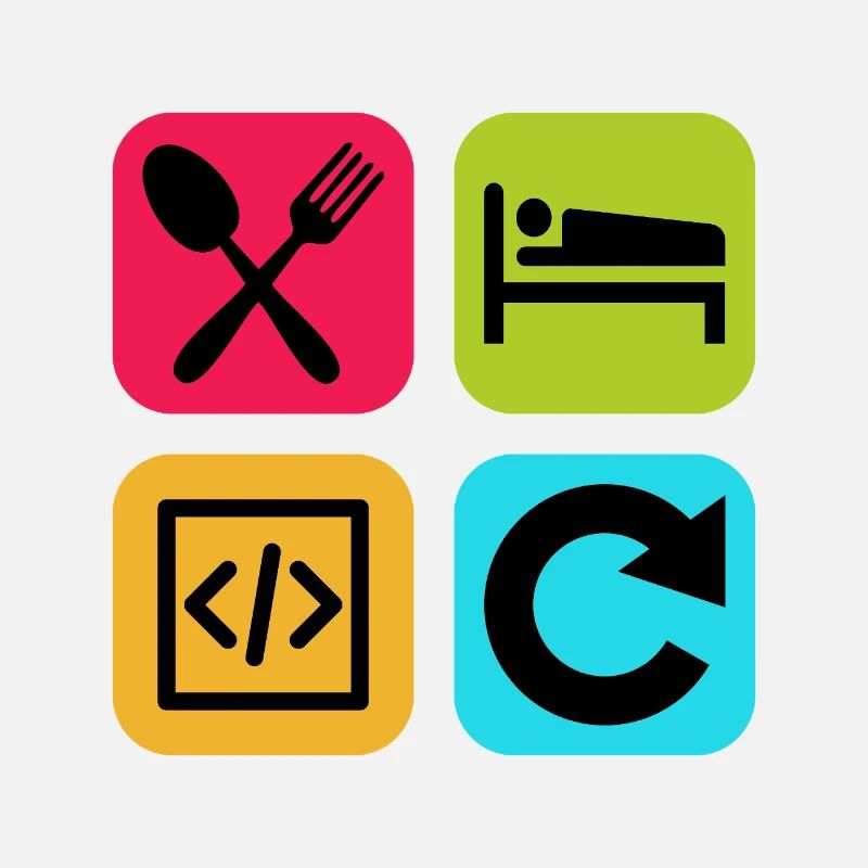 Manger Dormir Code Répéter Citation drôle Dev