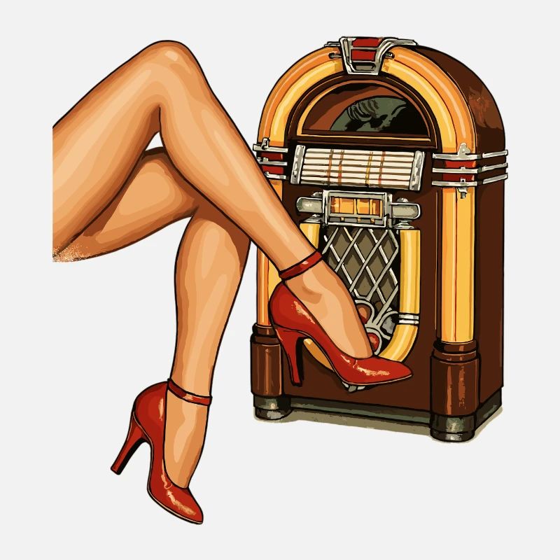 Rockabilly 50s Heels Pin Up Legs Jukebox Retro