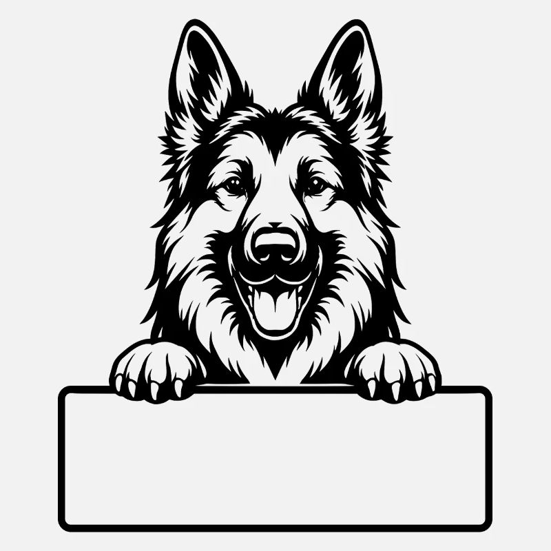 German Shepherd Portrait with Paws