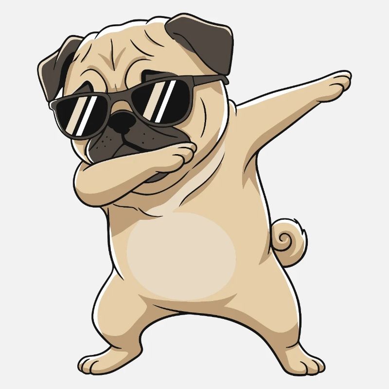 Cool Dabbing Mops Sonnenbrille Cartoon-Kunst