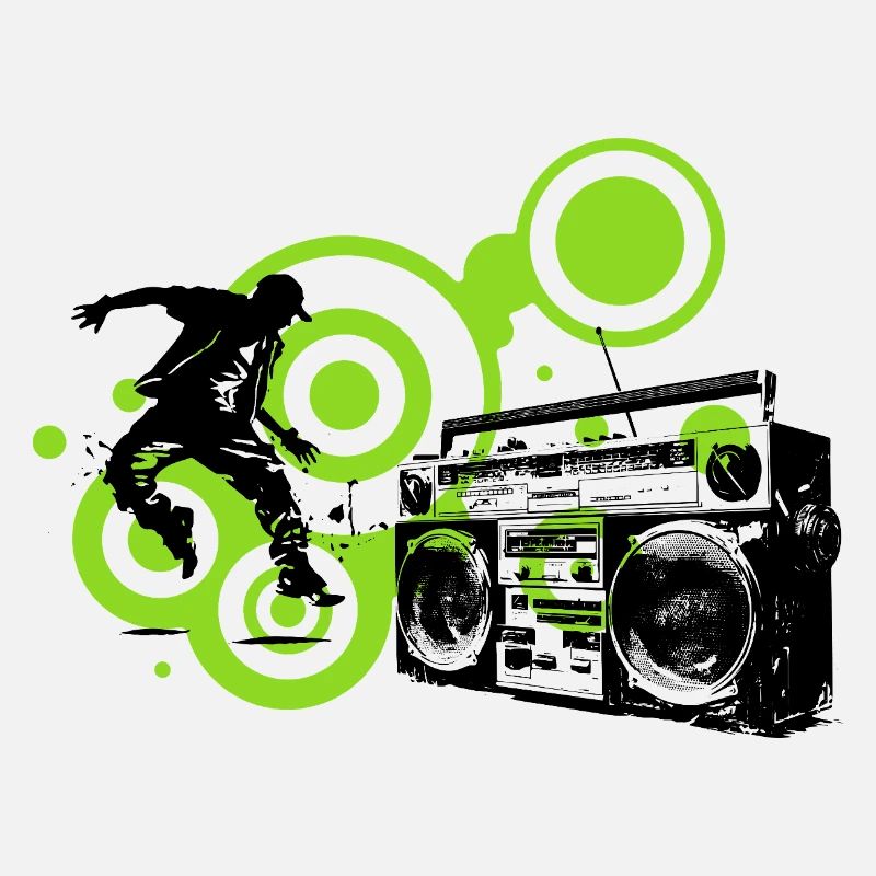 Cercles Lime Abstraits Noir danseur Hip Hop