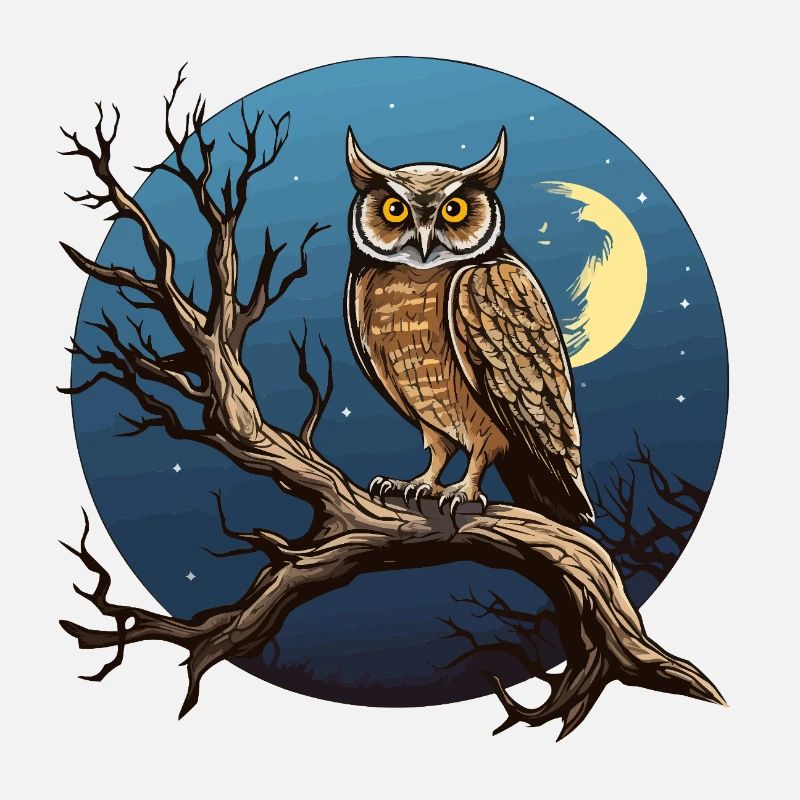 Nachtmond-Eule im Rundkreis