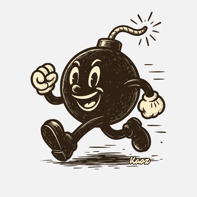 Running cartoon bombshell