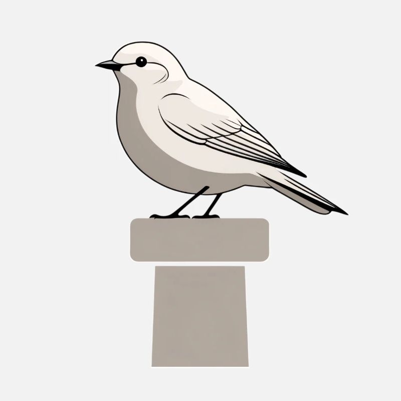 Seagull on Block – Minimalist Illustration