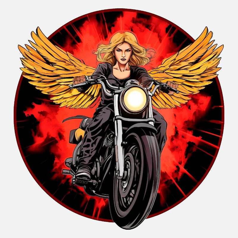 Engel Motorradfahrer / Motorrad Engel