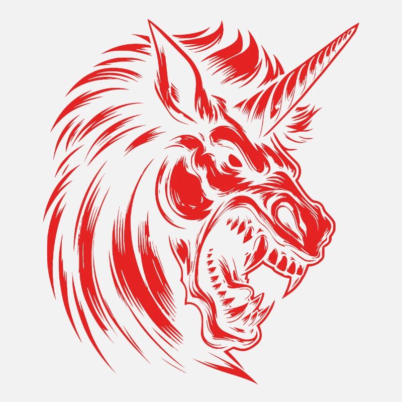 Angry Unicorn Dark Power - Rebellious Magic