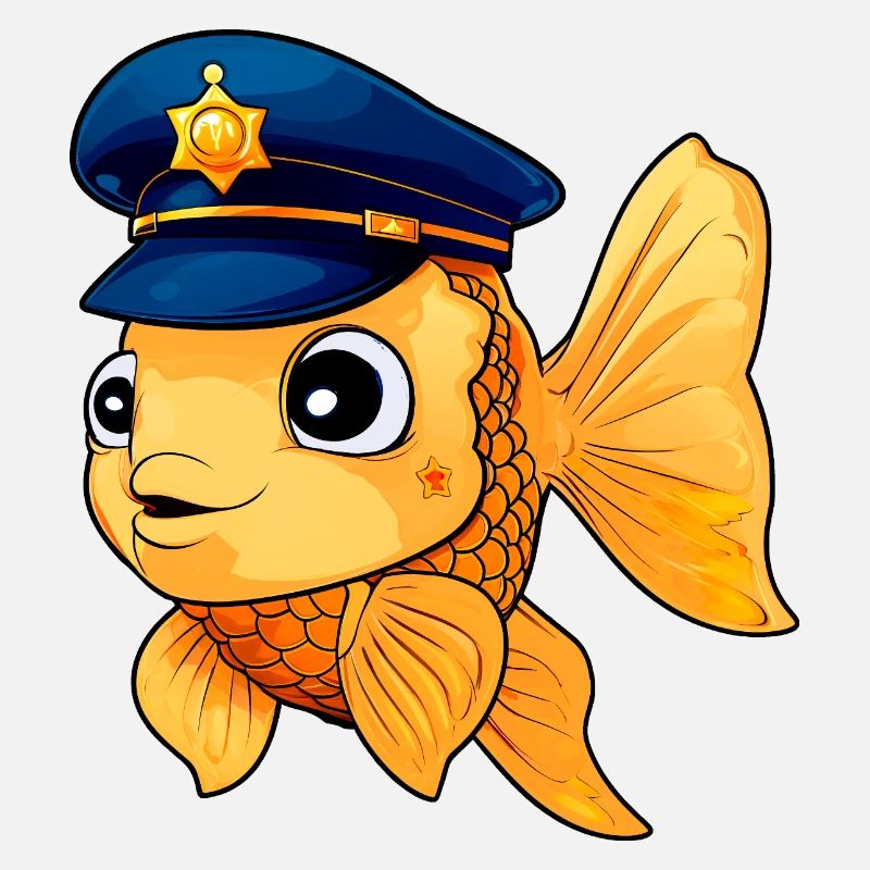 Policier poisson rouge