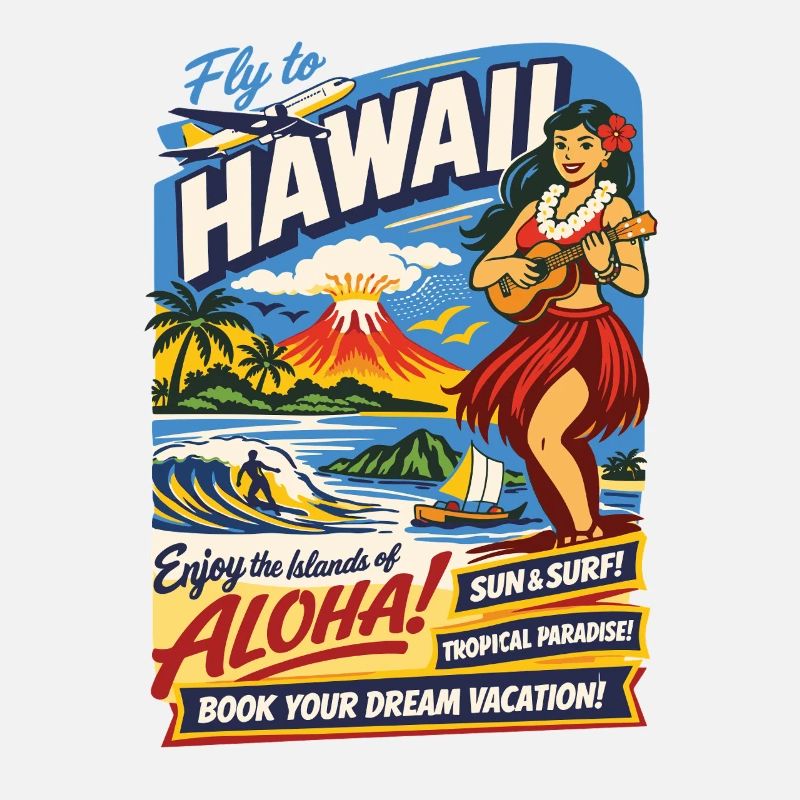 Hawaii Dream Trip 50s Poster