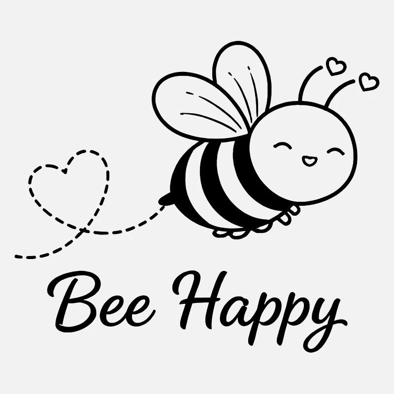 Bee Happy – Cute Bee with Heart | Positive nature
