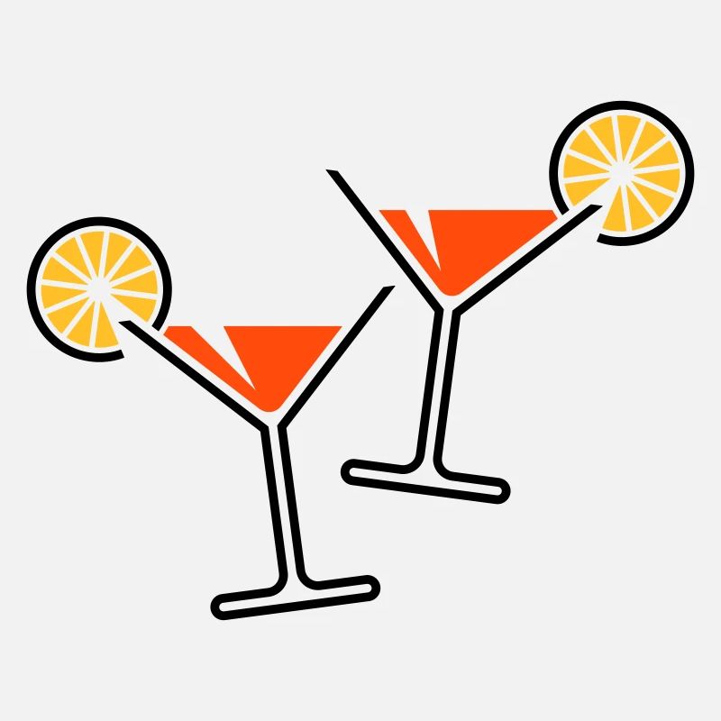 2 Cocktailgläser / Cocktail / Martini + (Orange)