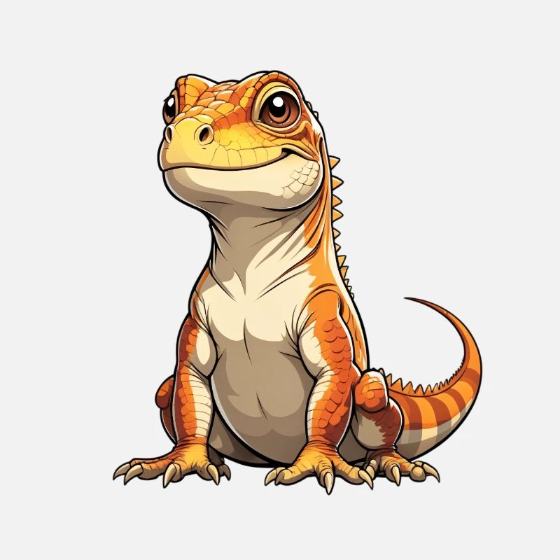 Orange dinosaur with a friendly look