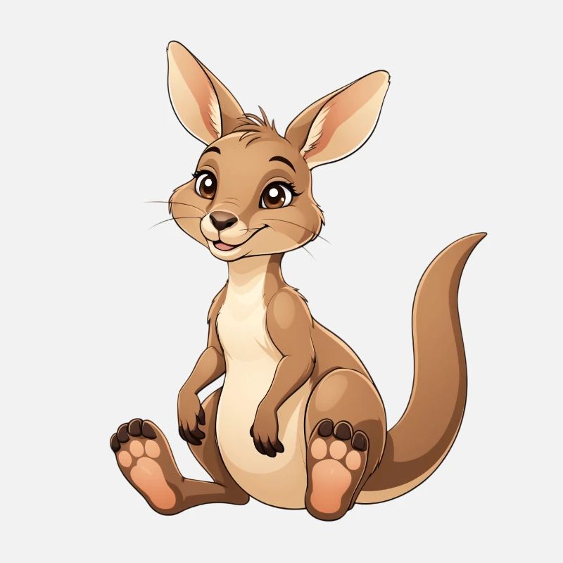 Dessin animé câlin de kangourou